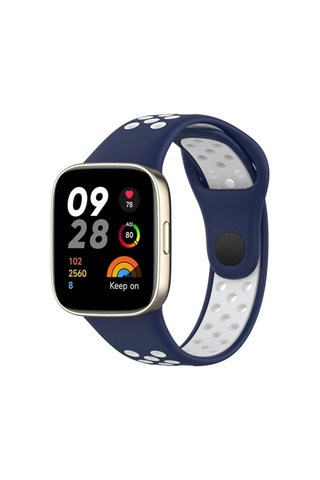 En-cag Redmi Watch 3 Spor Delikli Kordon - Lacivert-beyaz Bss