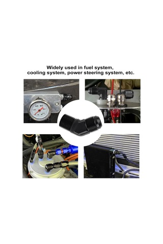 Tenfowee 1/2" Npt 45 Derece Alüminyum Boru Bağlantı Adaptörü - Siyah Renk