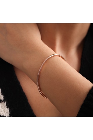 Sembolgold Rose Altın Esnek Bileklik Elastik Çok Renkli