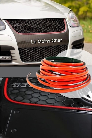 Kırmızı Nikelaj Yapışkanlı Çıta Torpido Araç Iç Dış Dekor Için