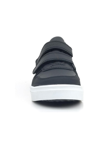 Rakerplus Hakiki Deri Siyah Beyaz Cırtlı Erkek Çocuk Sneaker Siyah