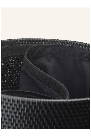 Aquanova Cıno Kirli Sepeti 58 L, Rattan, 60 Cm Yükseklik, Deri Saplı, Keten Torbalı Çamaşır Sepeti Siyah
