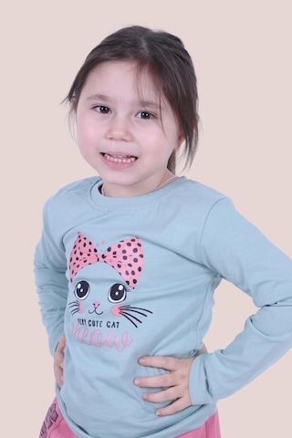 Fyk Kids Kız Çocuk Uzun Kol Sweatshirt Mint Yeşili