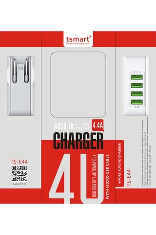 Tsmart Micro Usb Şarj Kablolu Tsmart 4 Usb Seyahat Şarj Cihazı