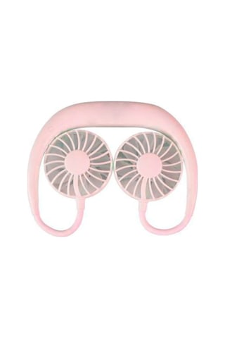 Giyilebilir Kablosuz Masling Şarjlı Taşınabilir Mini Fan Vantilatör Pembe