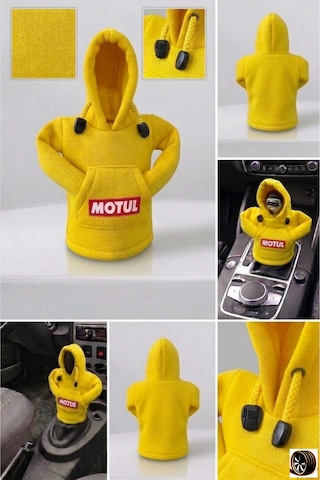 Motul Tasarım Hoodie Vites Topuzu Kılıfı - Universal Sweatshirt Model Vites Aksesuarı Sarı