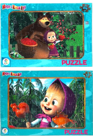 Maşa Ile Koca Ayı 2'Li Lisanslı Frame Puzzle/Yapboz (24+48 Parça)