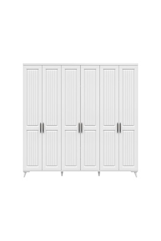 Adenna 6 Kapaklı Komple Mdf Beyaz Gardırop