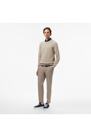 Nautica Erkek Bej Classic Fit Kazak Düz S57200t Bej