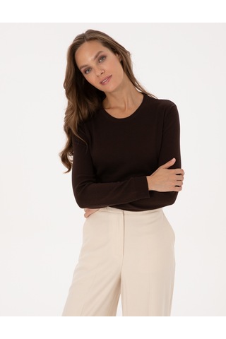 Pierre Cardin Kadın Kahverengi Kazak /triko 50316393-vr029 Kahverengi