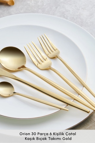 Karaca  Orion Gold 6 Kişilik 30 Parça Çatal Kaşık Bıçak Takımı