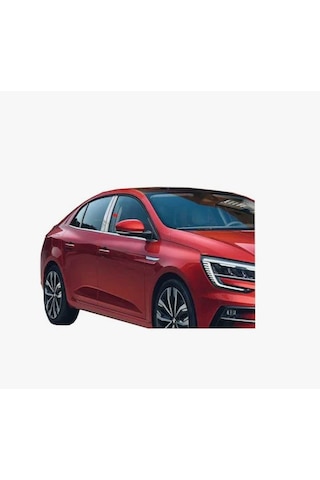 Renault Megane 4 2015-2025 Sedan Krom Kapı Direği 6 Parça Krom Paslanmaz Çelik Cam Direk