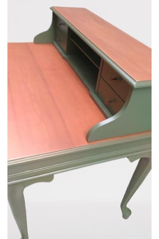 St Klasik Model Kayın Aslan Ayak Kütüphane Parlak Ceviz Yeşil Uyum 1448bng90140çalışma Masa Ceviz