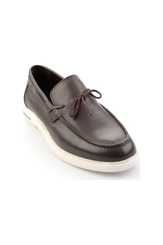 Kahve Hakiki Deri Erkek Loafer Ayakkabı E01054428140 Kahve