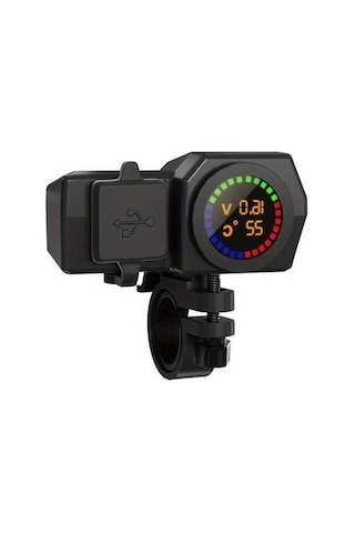 Pazly 1 Bilgisayar 3 Motosiklet Şarj Cihazı Dijital Ekran Çift Usb Araç Şarj Aleti 5v3a İphone Huawei İçin