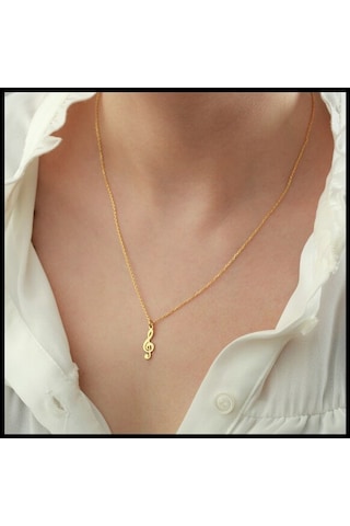 Herşey Nota Kadın Gold Renk Kalp Desenli Açılabilir Kapaklı Resimlikli Kalp Kolye Altın