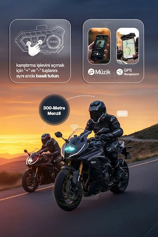 Y20 Max Telsiz Özellikli İki Kişi Bağlantılı 5.3 Motosiklet Kask Kulaklık Rgb Motorsiklet Interkom