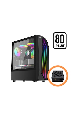 Revenge Infinite Space 500W Psu Dahil 3 Rgb Fan Temperli Cam Sonsuzluk Aynalı Gaming Bilgisayar Kasası