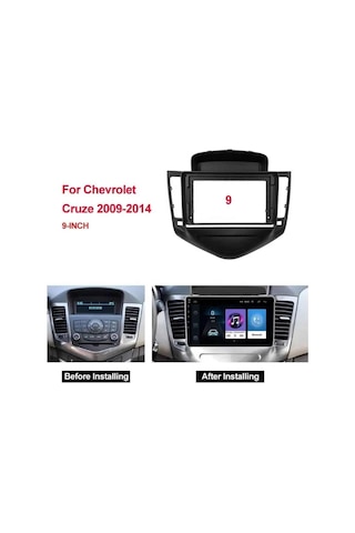 Chevrolet Cruze 09-14 Uyumlu 9 İnç Multimedya Çerçevesi Ve Soket