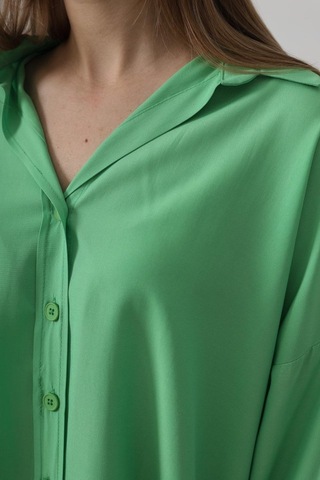 Geniş Manşet Detaylı Gömlek - A.yeşil Yeşil