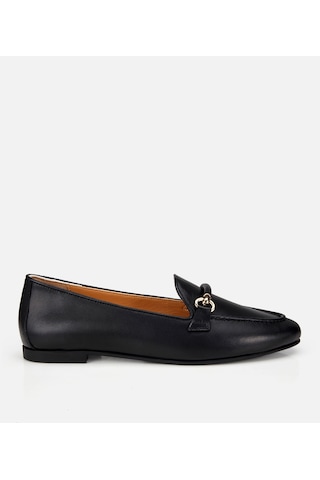 Hotiç Kadın Deri Siyah Toka Detaylı Klasik Loafer 01ayh321340a100 01ayh321340a100