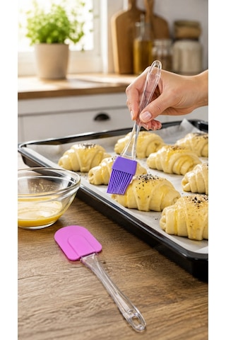Bymyhand Karışık Renk Spatula Ve Yumurta Fırçası 2'li Set