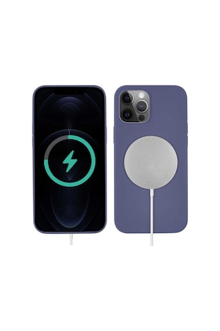 Apple Uyumlu iPhone 13 Pro Max Kılıf Zore Silksafe Wireless Kapak Mor