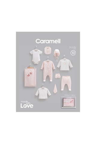 Caramell %100 Pamuk Mini Style 10 Parça Hastane Çıkışı Zıbın Seti Pembe Crml.2576.pmb