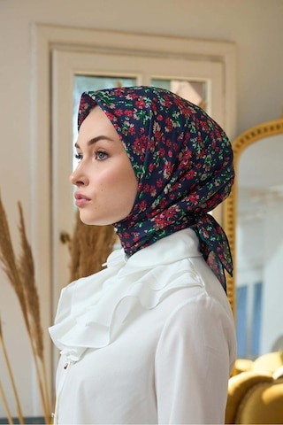 İpekhan Yaz Işıltısı Koleksiyonu Soft Eşarp 1191 - Lacivert Kırmızı 14 Lacivert