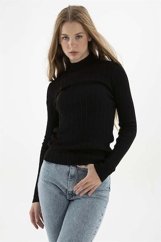 Fashion Friends Kadın Yarım Balıkçı Kazak 23k0389k1 Siyah