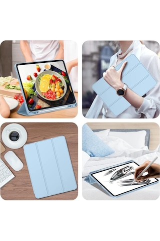 Apple Uyumlu iPad Pro 11 3. Nesil 2021 Kılıf Kalem Bölmeli Smart Case A2