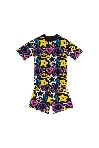 Denokids Street Style Kız Çocuk Yazlık T-shirt Şort Takım