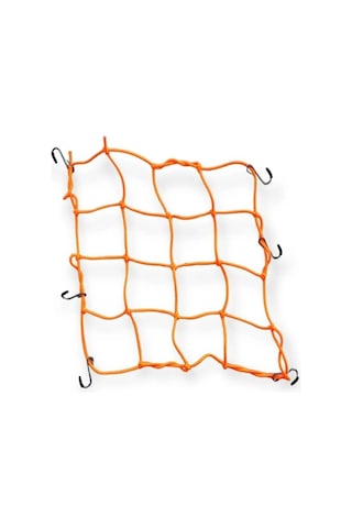 Motosiklet Bagaj Filesi Ahtapot 16 Gözlü Motor Kask Bağlama Eşya Taşıma Filesi Neon Turuncu Çok Renkli