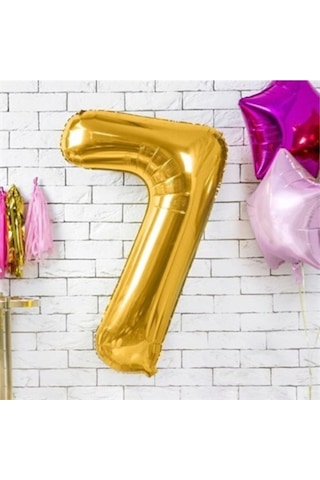 40" İnç 100 CM 7 Yedi Rakamı Folyo Balon Gold