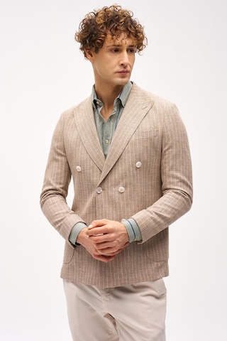 Erkek Bej Slım Fıt / Dar Kalıp Geniş Kırlangıç Ceket-16417 Bej