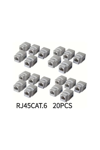 Xuweiwei 20 Adet Cat6 Ethernet Duvar Plakası Rj45 Ağ Bağlantı Elemanı 10gbps Hızlı Kolay Kurulum Ev Ofis İnternet