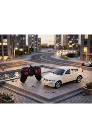 BMW X6 Uzaktan Kumandalı Pilli 1:18 Ölçekli Işıklı 4 Fonksiyonlu Oyuncak Model Araba