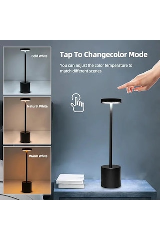 Basit Dokunmatik Sensörlü Led Masa Lambası Şarj Edilebilir Masa