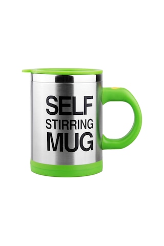 Konesam 400ml Çift Katlı Paslanmaz Çelik Otomatik Kahve Karıştırıcı Bardak - Elektrikli Kendini Karıştıran, Sıcak/soğuk İçecekler İçin, Ev/ofis/outdoor Kullanıma Uygun Yeşil