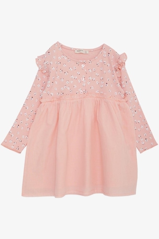 Breeze Kız Çocuk Uzun Kollu Elbise Çiçek Desenli Düğmeli Omuzu Fırfırlı 2-6 Yaş, Pembe-pembe Pembe