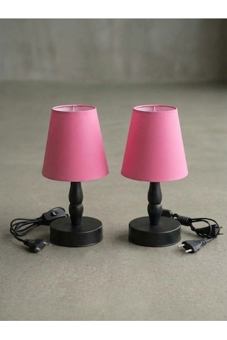 Hak Dekor Aydınlatma Elegant Masa Lambası 2 Li Set Şeker Pembe