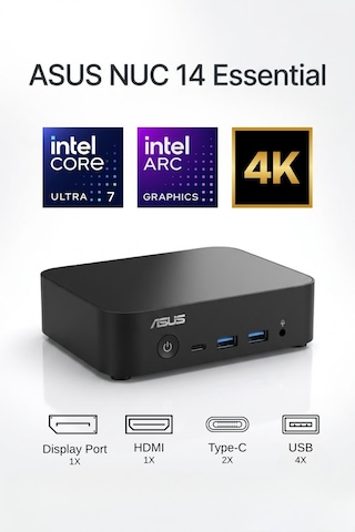 Asus Nuc14 Essential NUC14MNK97 N97 Barabone Free Dos Mini Pc