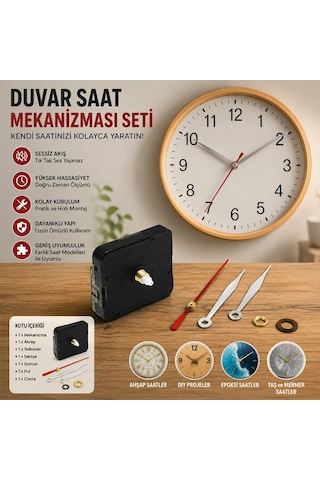 Saat Mekanizma Seti 13 Mm Şaft Uzunluğu Vardır Çok Renkli