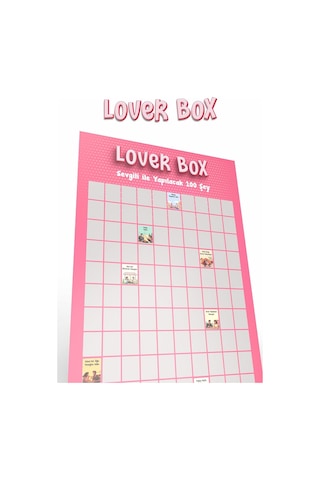 Lover Box Kazı Kazan Poster, Sevgiliyle Yapılacak 100 Eğlenceli Aktivite, Premium Kalite, Koruyucu Kaplama