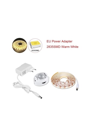 Metabagua De Beers Hareket Sensörü Dolap Altı Işıkları Dolap Mutfak Yatak Acil Gece Lambası Esnek Led Şerit Dc 12v Abd Ab Güç Adaptörü F5qbın Bej