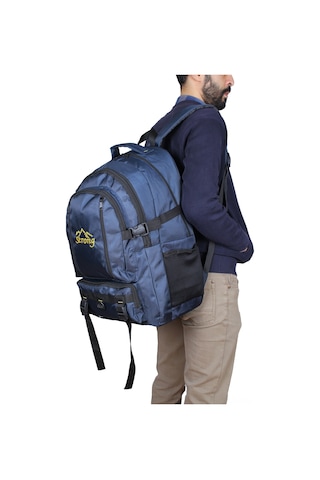 Sr-02 Dağcı 17-18.4 Inch Laptop Bölmeli Büyük Boy Sırt Çantası,dağcı Çantası,seyahat Kamp Çantası Lacivert