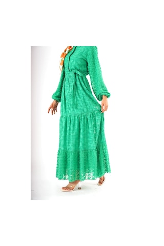 Yeşil Şifon Kawel Elbise Yeşil