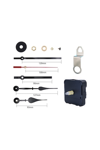 Ranyeek 2 Adet Siyah Saniye İğnesi İle Metal Saat Parçaları, Dayanıklı I-eksenli Ve Yüksek Torklu Kvartz Saat Motoru Tamiri İçin Kutulu Set