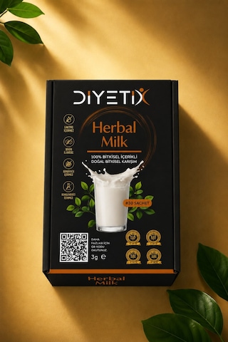Diyetix Herbal Milk Premium Günlük Besleyici Bitkisel İçecek Karışımı 30 Şase 1 Aylık 90 G