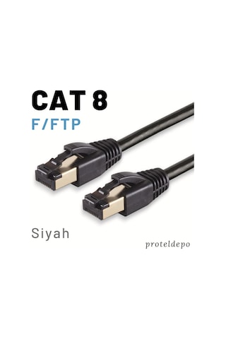 Irenis Cat8 Kablo F/Ftp Lszh Ethernet Network Lan Ağ Kablosu 25 CM Beyaz